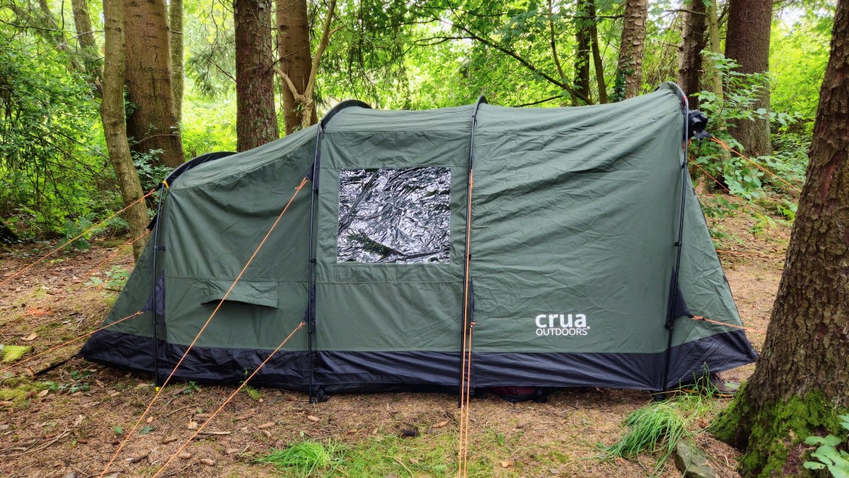 The crua tri has loads of guy ropes to protect you from wind and bad weather.