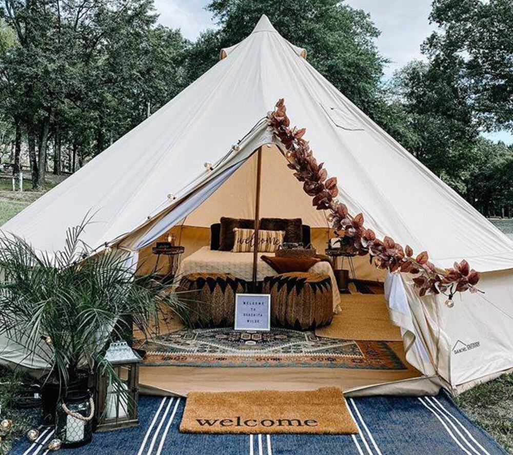 A luxury bell tent ready for some glampers 