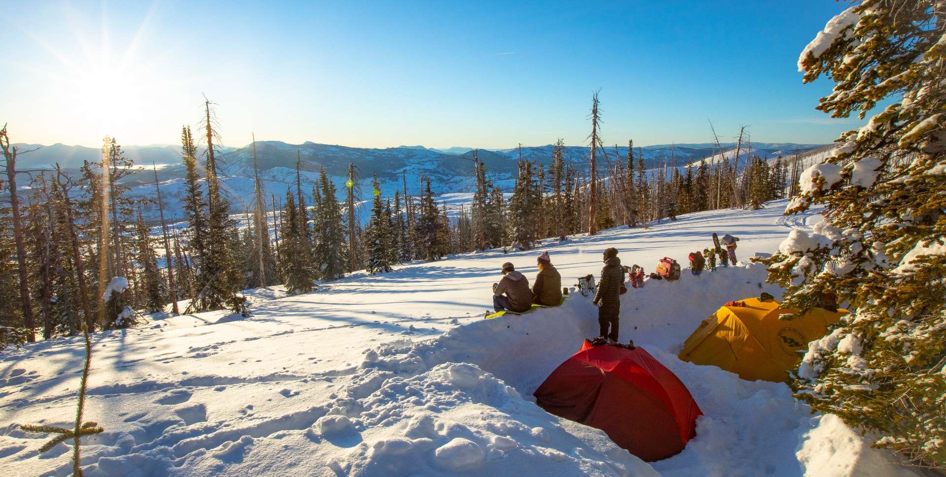 Campers in the snow