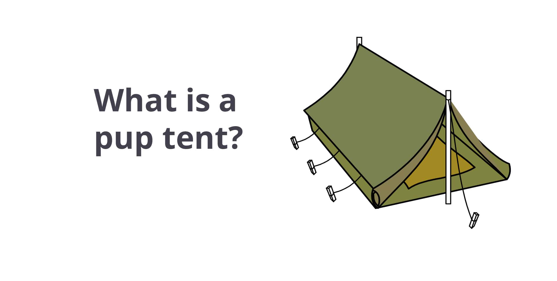 A picture of a pup tent set up for camping