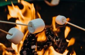 Heat Coming From Campfire Cooking Smores