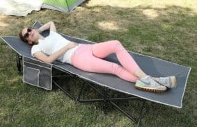 The Alpha Camp Oversized Camping Cot is one of the best camping cots