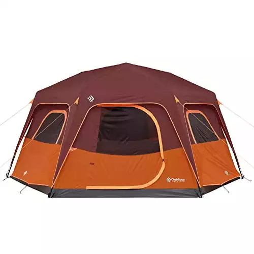 Outdoor Products 8 Person Instant Hexagon Tent with LED Lights