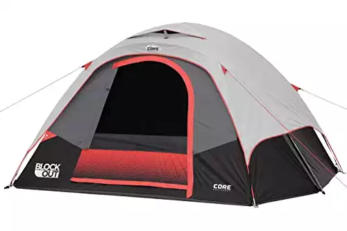 The CORE 6 Person Black-Out Tent comes with block out technology. This essentially makes it a blackout tent or darkening tent.