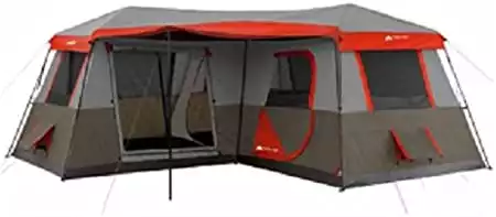 2. Ozark Trail 3 Room Instant 12 Person Cabin Tent