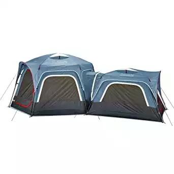 The Coleman Connectable 3 Person tent and 6 Person Tent isn't a cabin tent, but it's a decent alternative tent