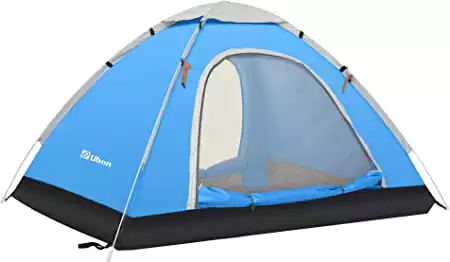 Ubon Dome Pop Up Instant Tent is a pop up tent that is even cheaper than an instant tent but not the best overall.