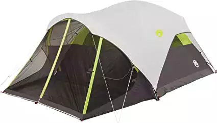 Coleman Steel Creek Fast Pitch 6 Person Tent comes with windows and a screen room, which performs good in the rain