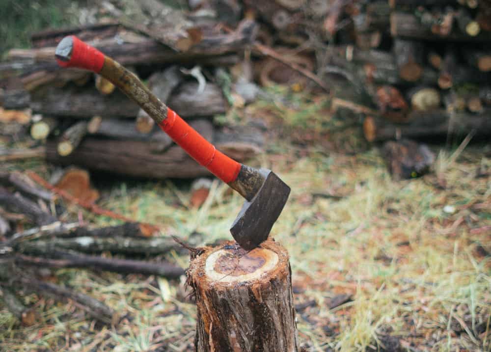 Use a sharp axe if you have to chop your own wood for a campfire 