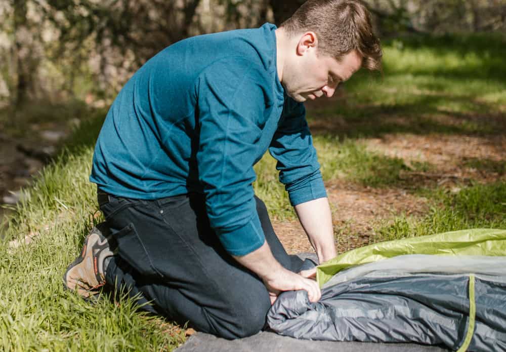 Don't put damp tents into storage. Make sure they are completely dry before folding and putting away.