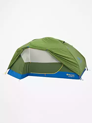 The Marmot Limelight 2 Person Camping Tent comes with a Footprint, rain fly, mesh materials and lightweight fabric.