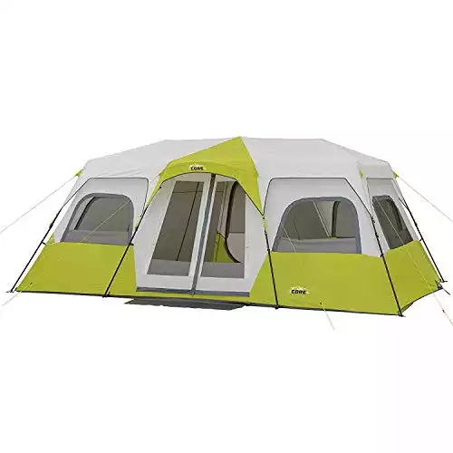 CORE Cabin 12 Person Instant Tent is the best camping instant tent for a huge family.