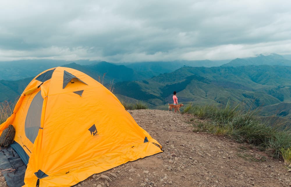 Even though dome tents are free-standing, you'll need to peg them down in the wind. 