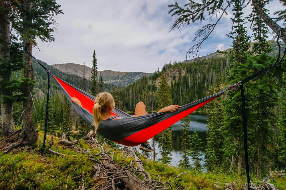 Make sure the trees you have tied your hammock to re strong enough to take your weight.