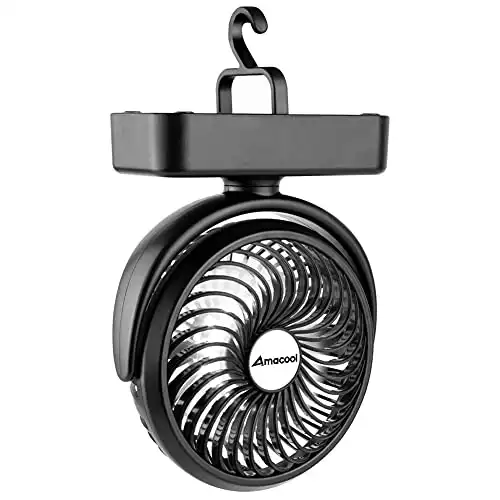 Amacool Portable Camping Fan with LED