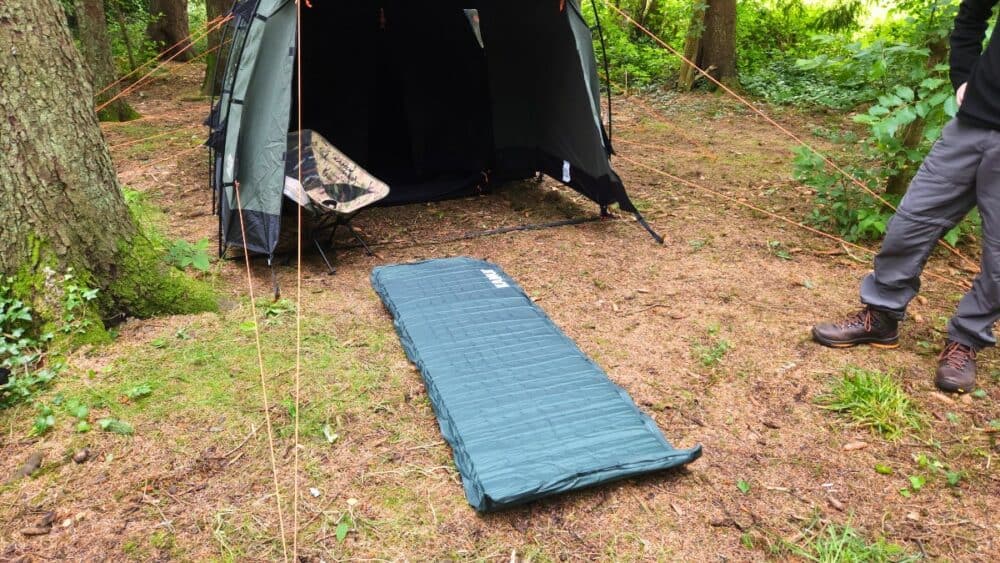 The self inflating feature of the KAMUI sleeping pad is excellent and the set up is very fast.