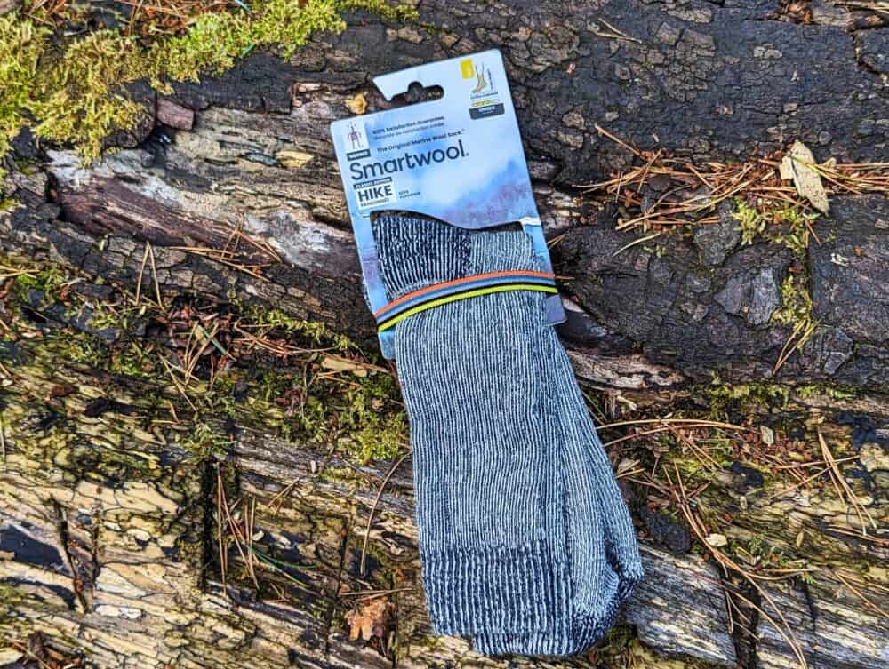 Smartwool Classic Walking Socks On A Tree Stump